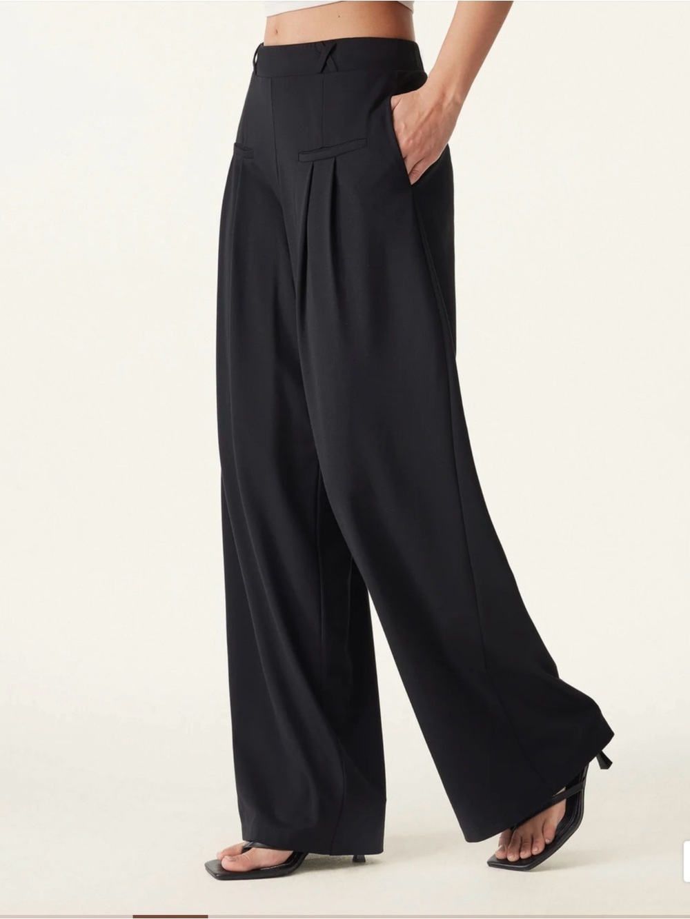 OGL Drapey Bamboo Mid Rise Wide Leg Trouser